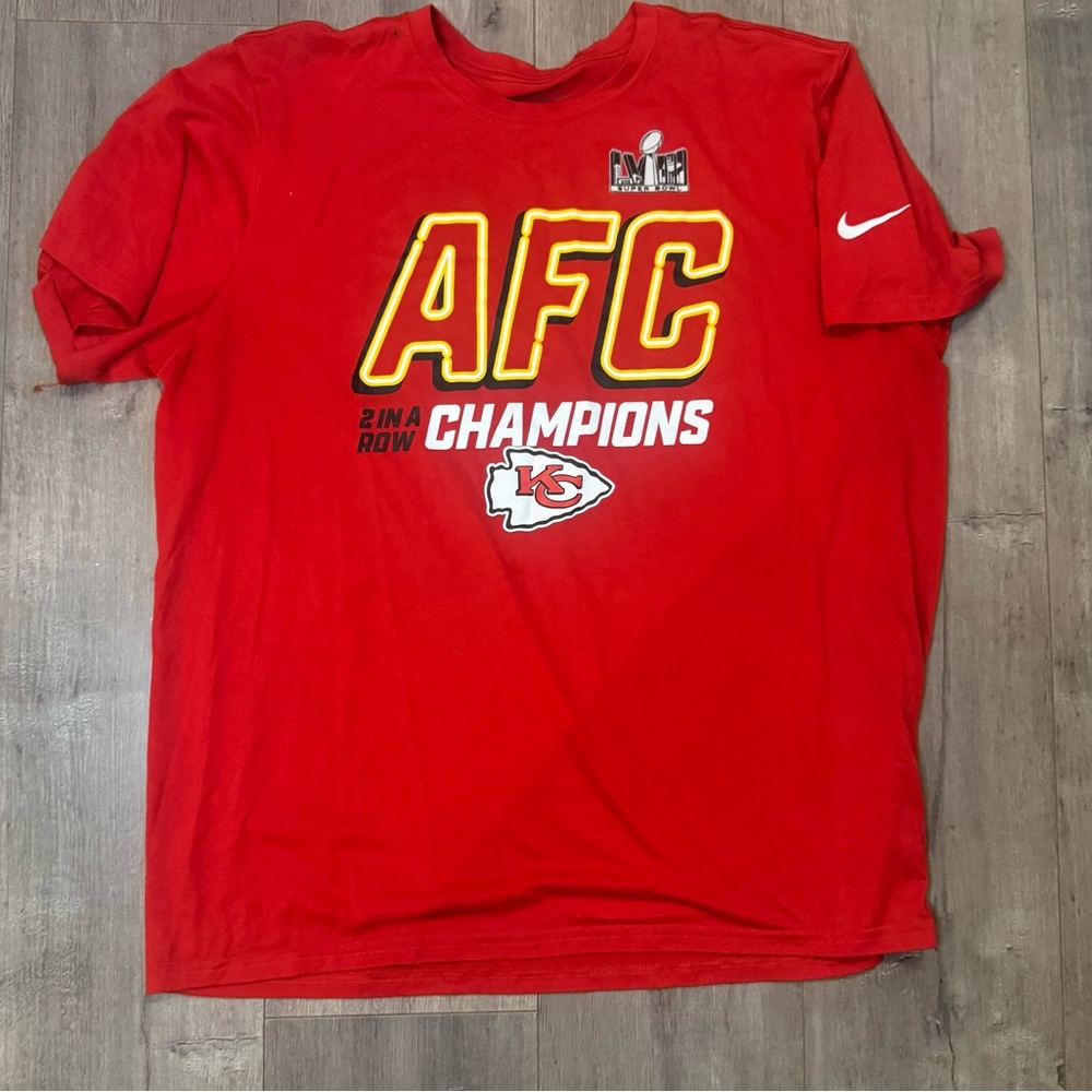 Nike Kansas City Chiefs AFC Champions T-Shirt – Red – Size 2XL